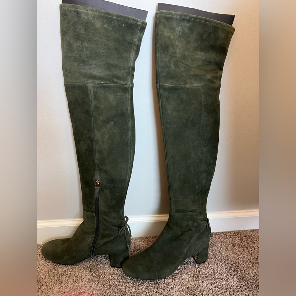 RARE COLOR Tory Burch Laila Suede Over the Knee  Heeled Boot 8.5